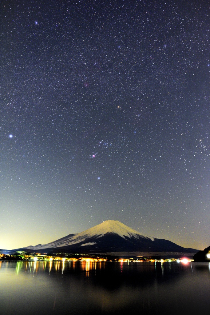 富士とオリオン