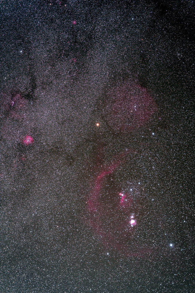 オリオン座と赤い星雲たち