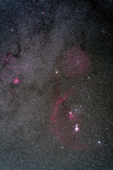 オリオン座と赤い星雲たち