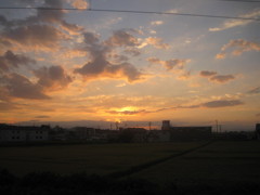 仙台平野の夕焼け