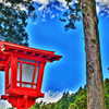 神社内で