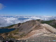 乗鞍岳の頂上に向かって