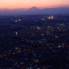 夕暮れの富士山
