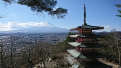 新倉山浅間公園からの富士山