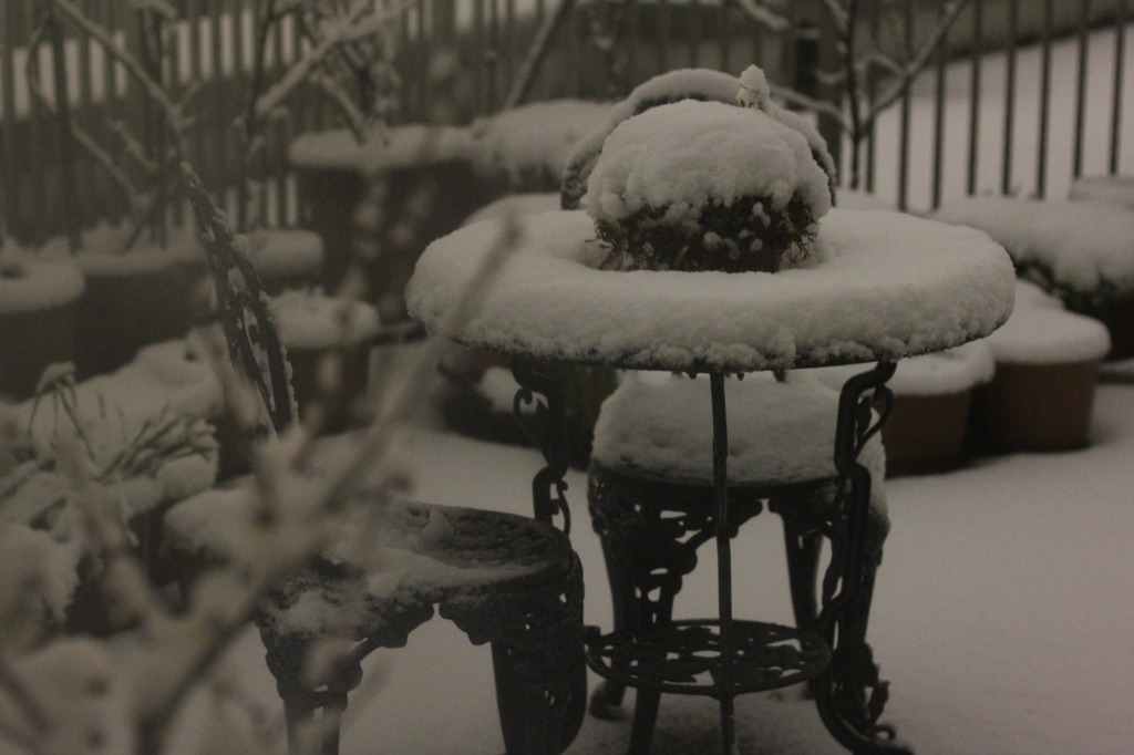 雪の中の Garden Furniture