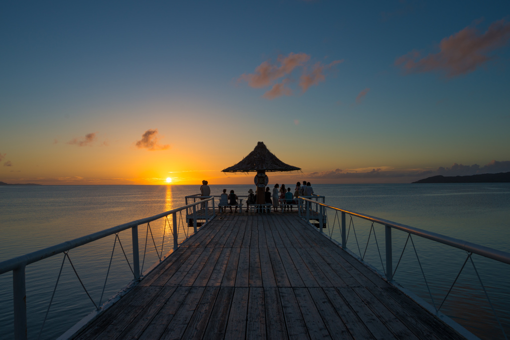 Sunset of a resort