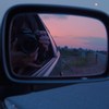 道中に見えた夕焼け