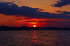 児島湖　 夕景