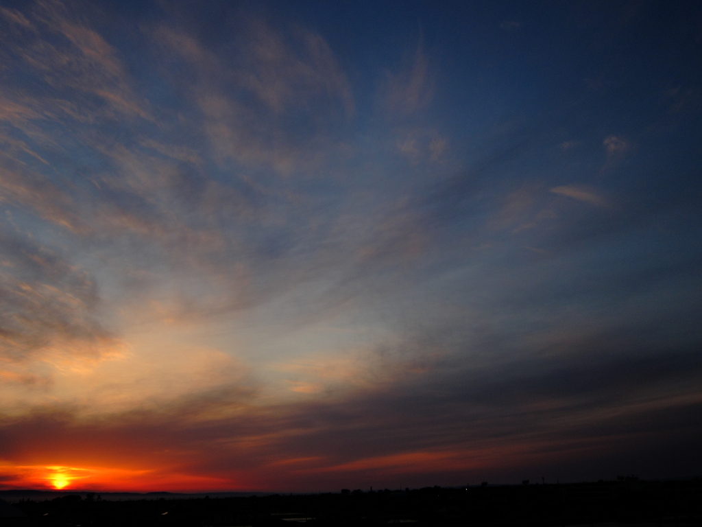 夕日と雲