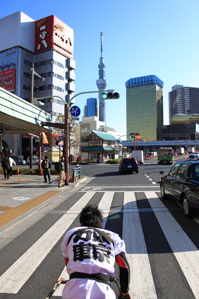 浅草で人力車に乗ってみた(^^)