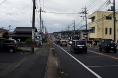 雨直前の国道6号