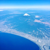 駿河湾上空から見る富士山