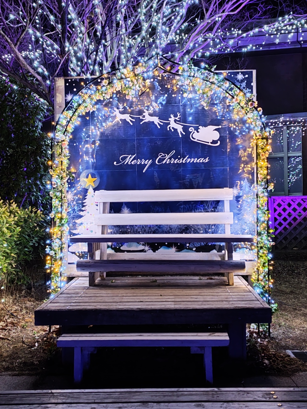 クリスマス　ベンチ