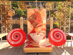 花で飾った正月飾り　2