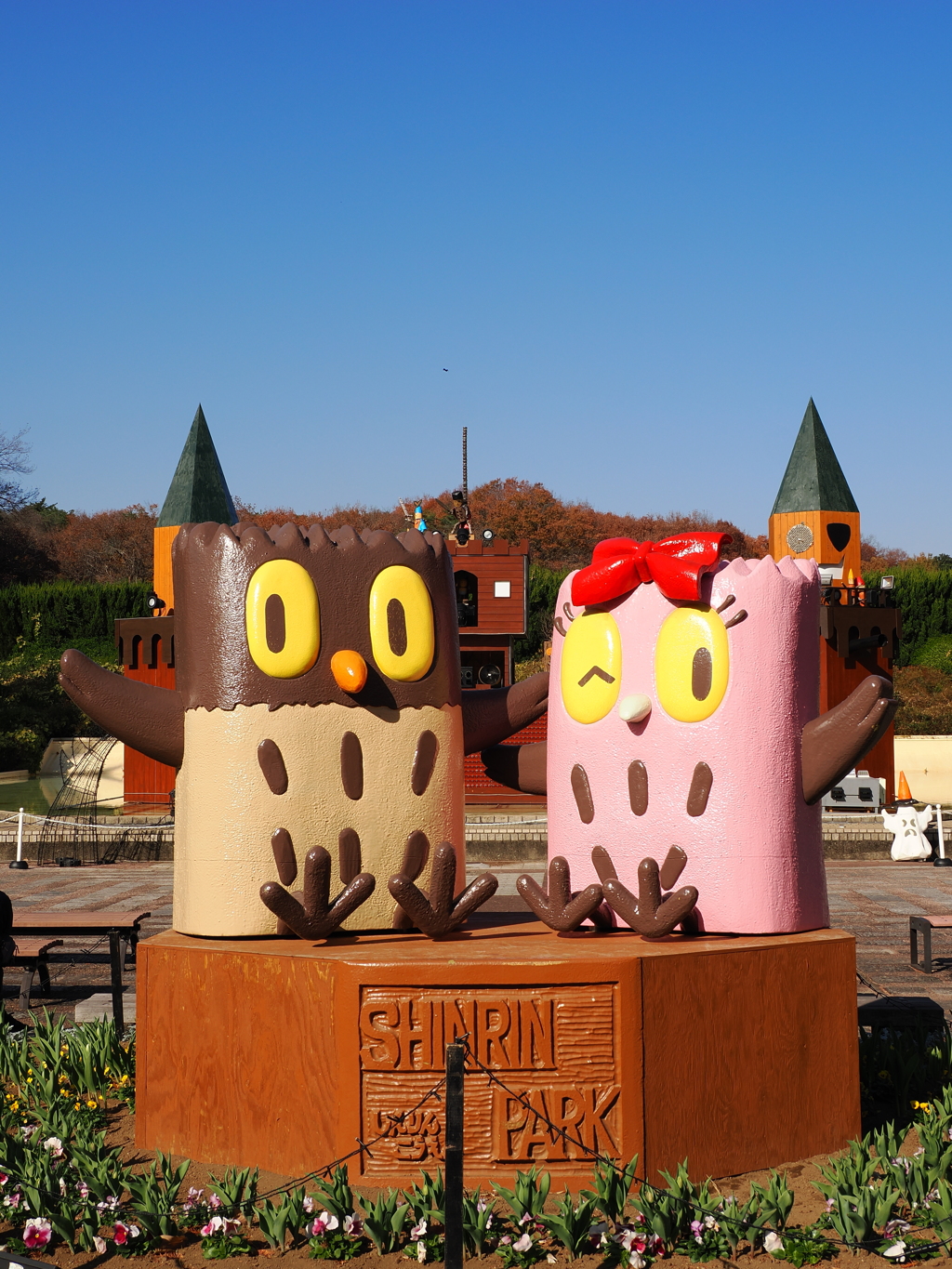 フクロウのシンくんとリンちゃん