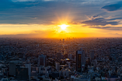 サンシャイン60展望台でみた風景03　夕日様