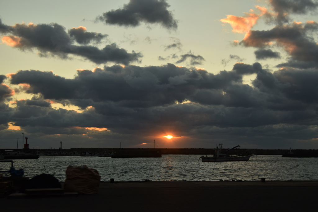 夕方の船着き場