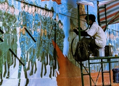 サイゴンの青い壁画