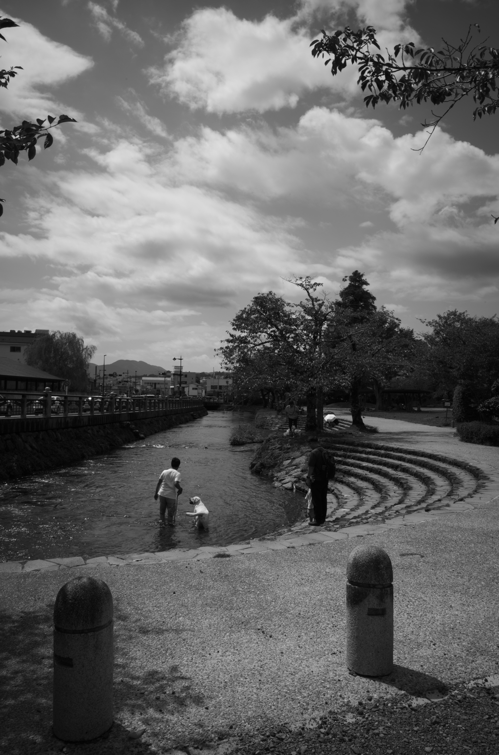 水遊び。
