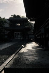早朝のお寺
