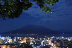月夜の桜島