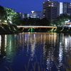 川面に揺れる街の灯