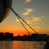 埠頭の夕暮
