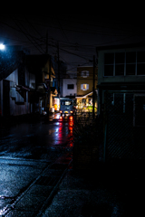 雨の街