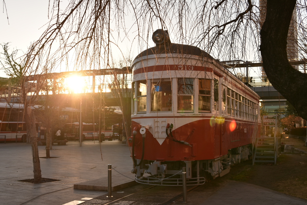 夕方の岐阜市電