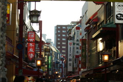 夕焼けの中華街