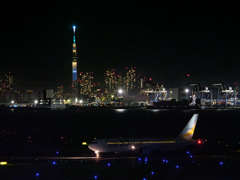 飛行機とスカイツリー