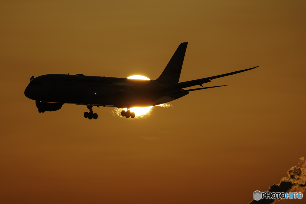 日の出と着陸4