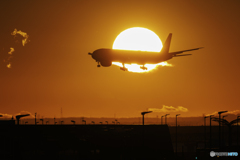 日の出と着陸1