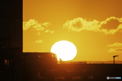 日の出とモノレール2