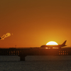 日の出と離陸2