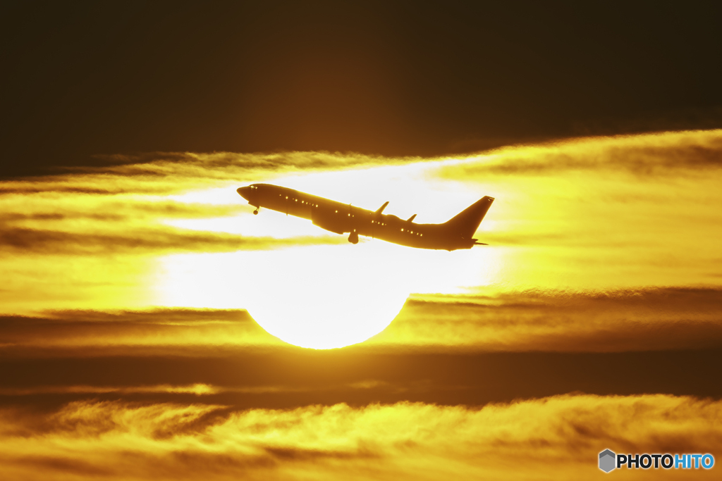 日の出と離陸13