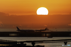 日の出と離陸3