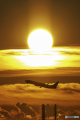 日の出と離陸14
