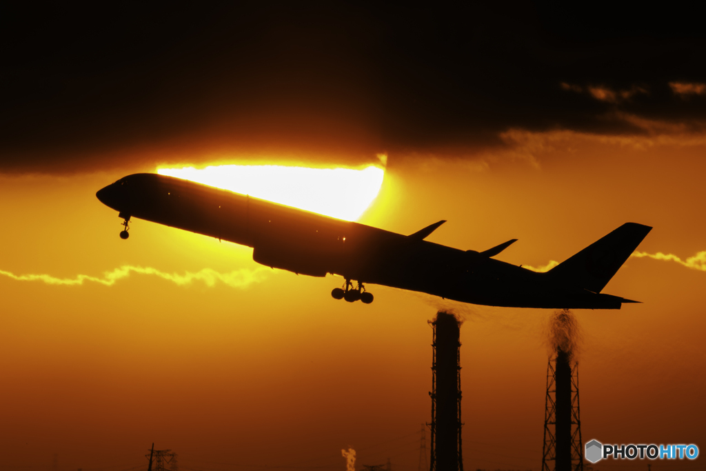 日の出と離陸7