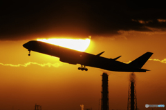 日の出と離陸7