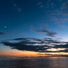 Blue Hour Sunset with Crescent Moon