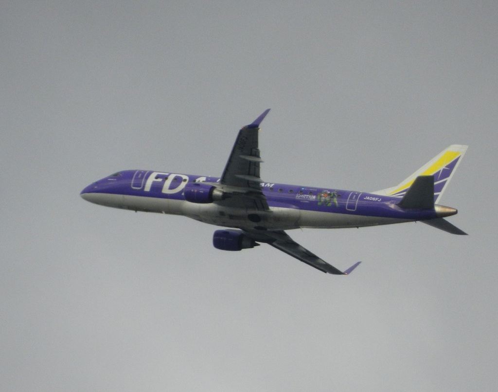 福岡空港離陸のFDA パープル