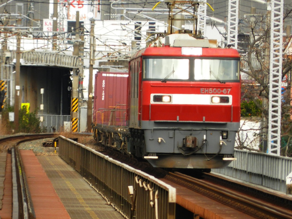 千早～箱崎を通過のEH500貨物　1