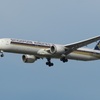シンガポールB787-10　福岡空港ランディング