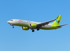 JIN AIR B737-800 福岡空港ランディング