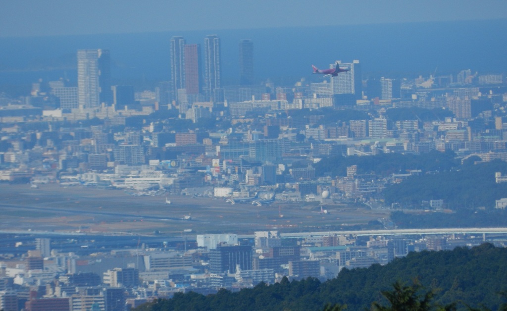 福岡空港R34へランディングの飛行機　1