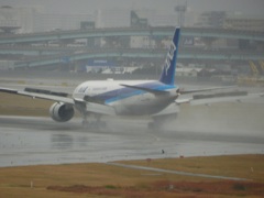 福岡空港雨の日の離着陸　8