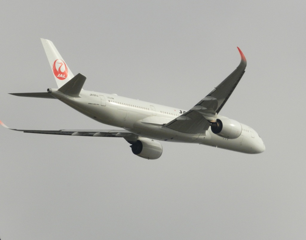 福岡空港　JAL A350の離陸　2