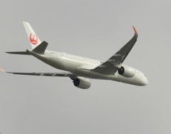 福岡空港　JAL A350の離陸　2