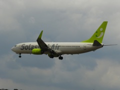 ソラシドエア B737-800 福岡空港ランディング